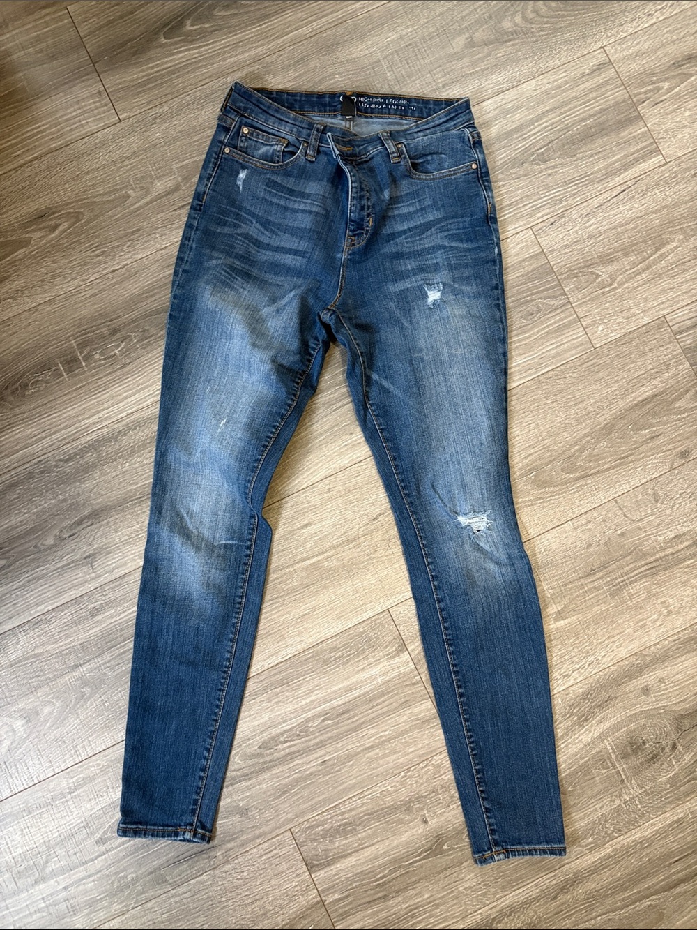 GAP Women's Medium Blue Distressed Skinny Jeans